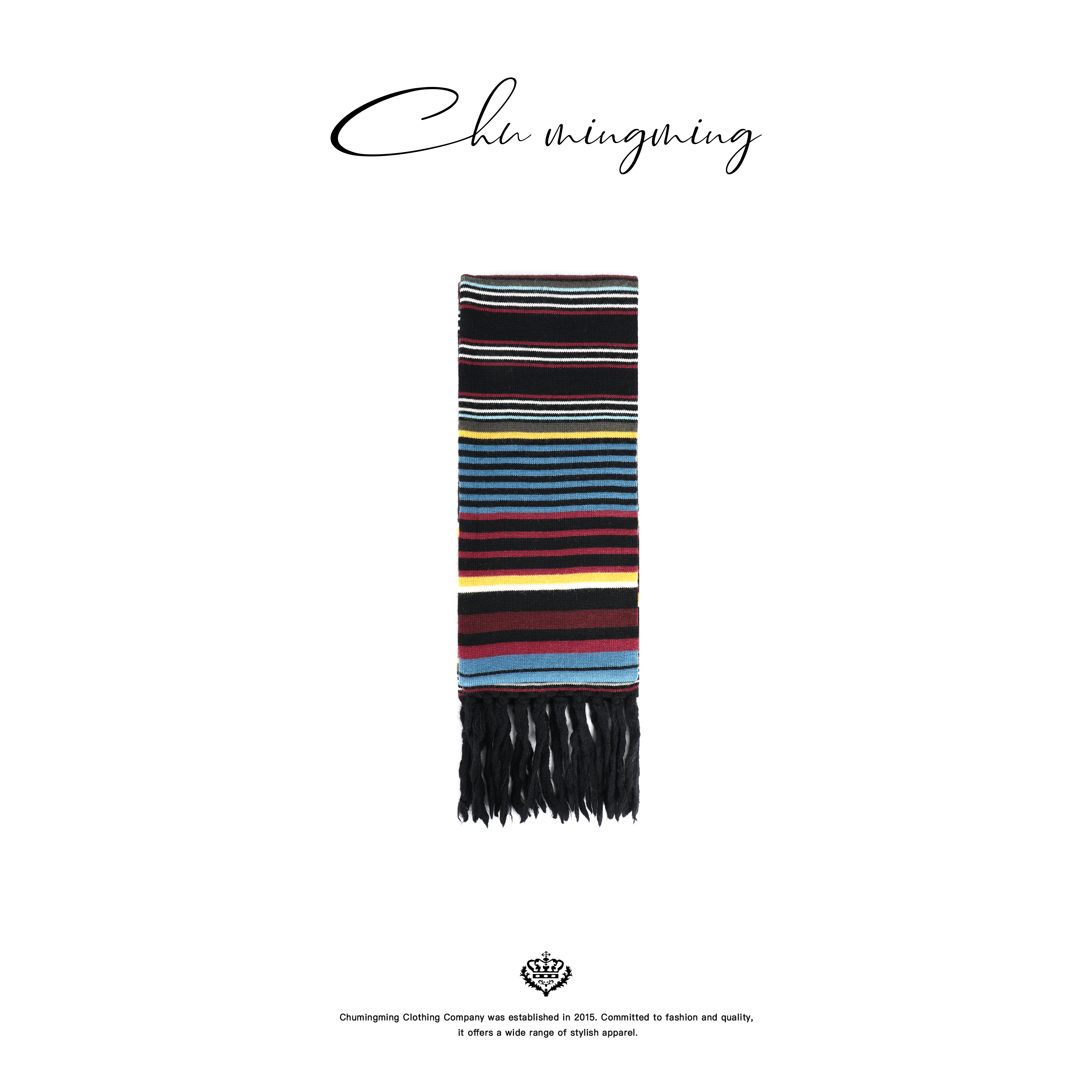  【CHUMINGMING】彩虹条纹流苏围巾SP25158-CD