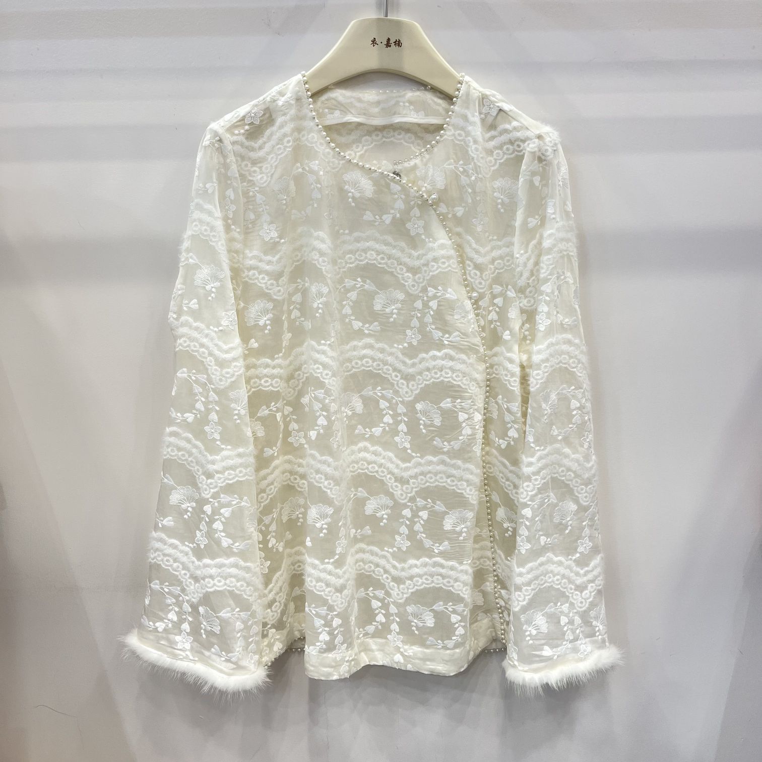 款时尚显瘦毛边高级感重工钉珠精致宽松气质小衫  YJN25-3#  YXY