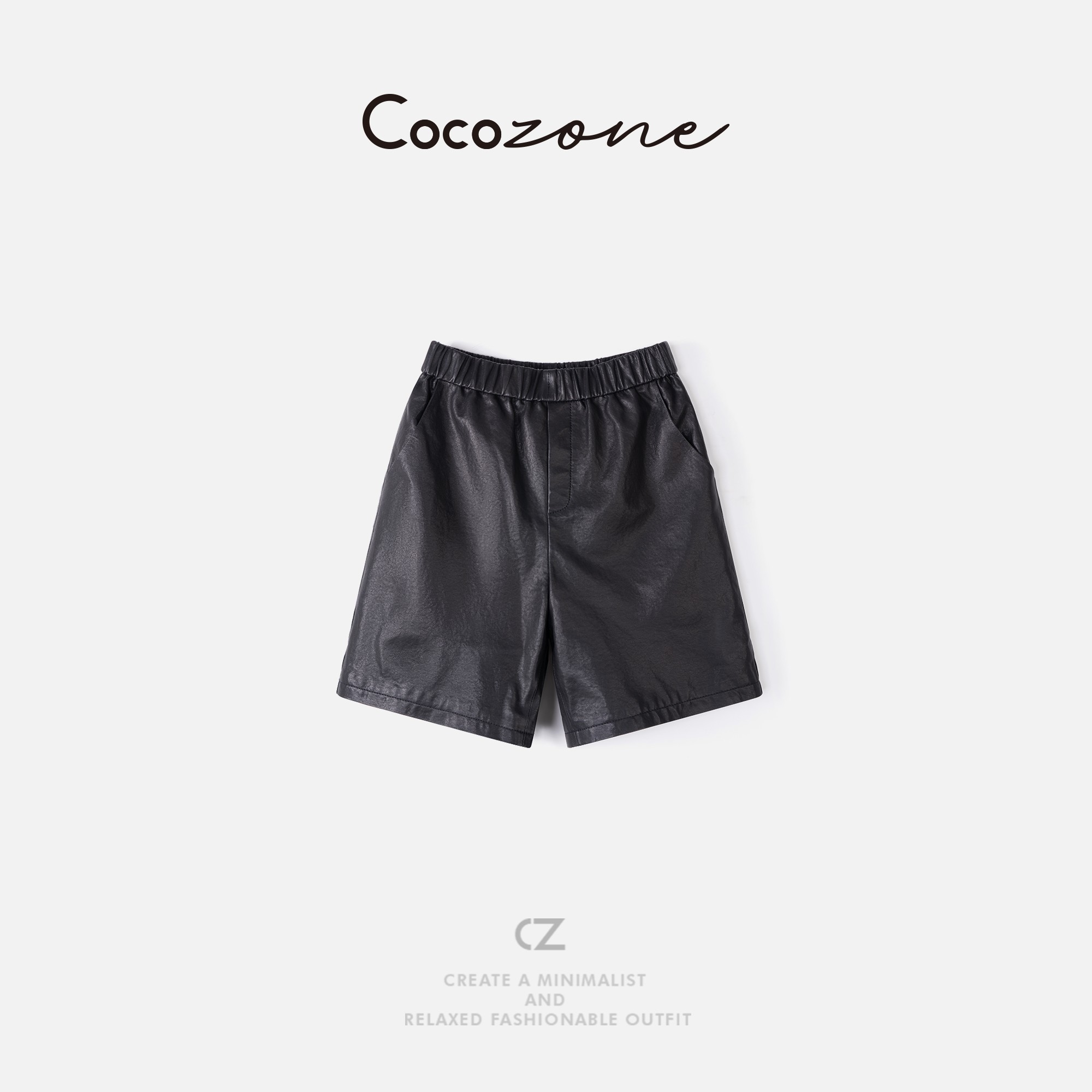 COCO ZONE 刘一一 【100绵羊皮】纯色质感老钱风短裤 CD2A1906