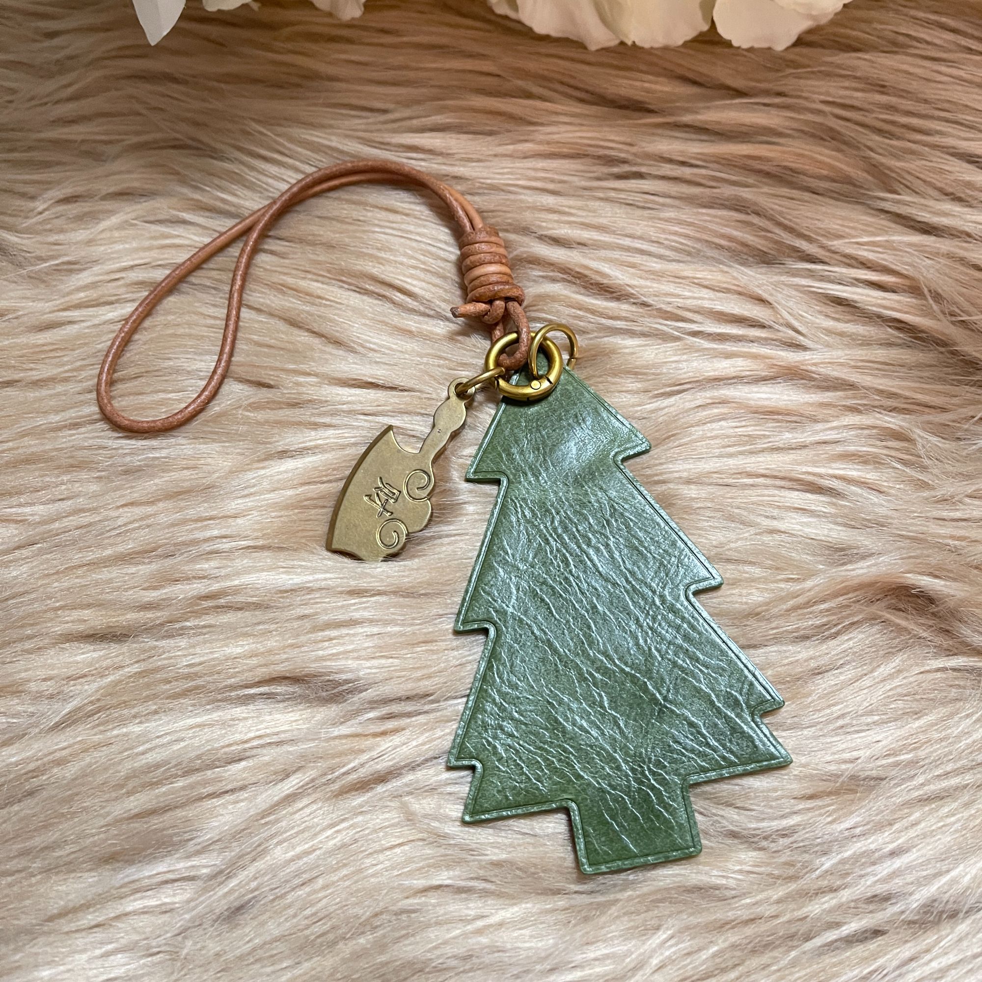 高级时尚包包挂饰青松（轻松）菜刀（财到）头层油蜡牛皮纯手工包挂