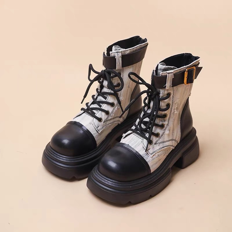 秋冬英伦风马丁靴小踝靴粗跟瘦瘦靴拉链气质短靴MZ908