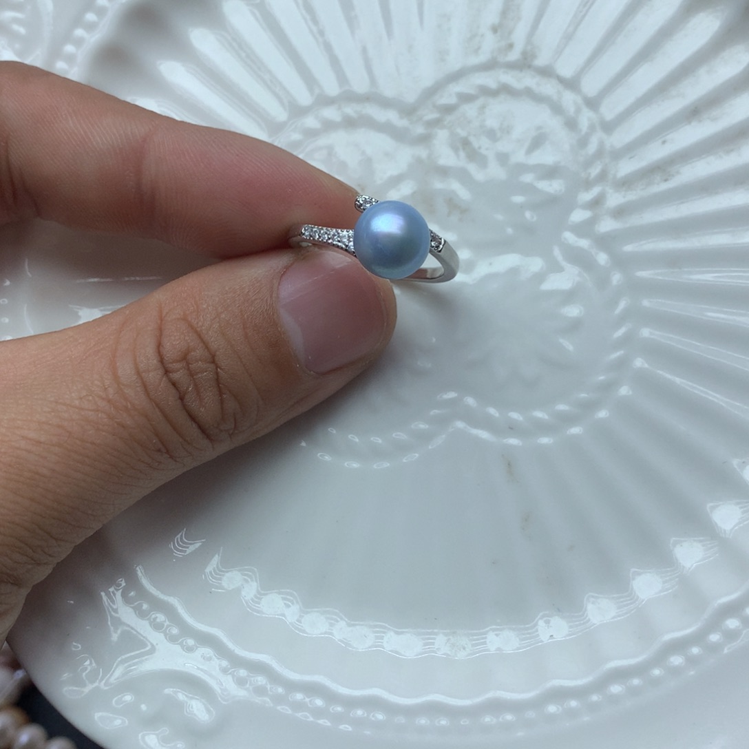 淡水珍珠8-9未镶嵌a195戒指