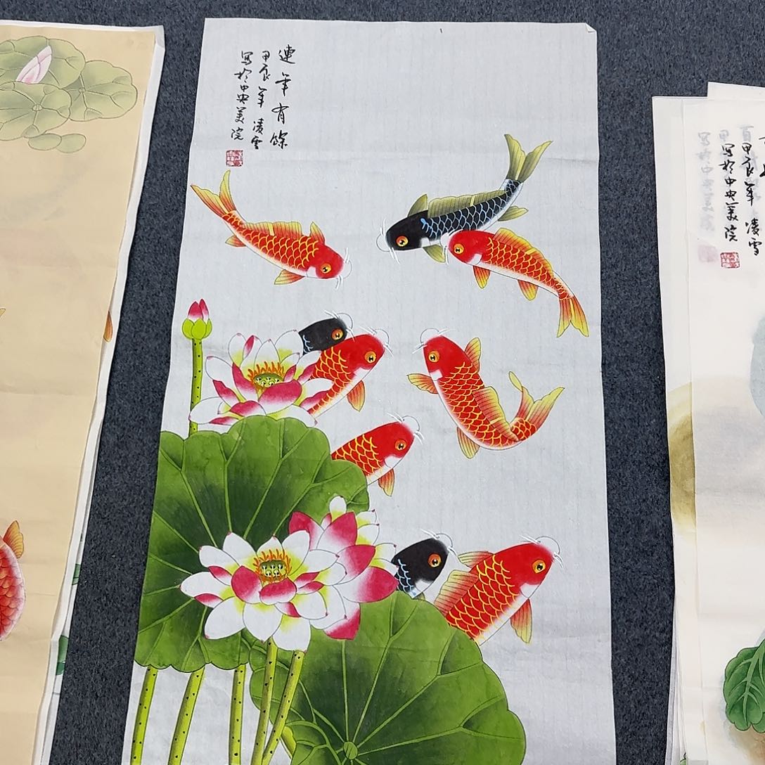 国画尺寸50X100手绘作品 