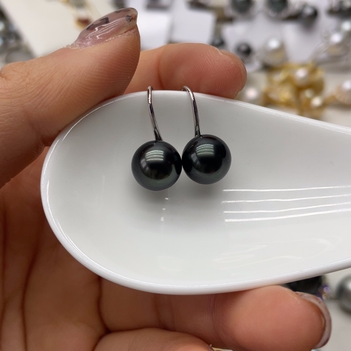 海水珍珠耳饰银S925镶嵌