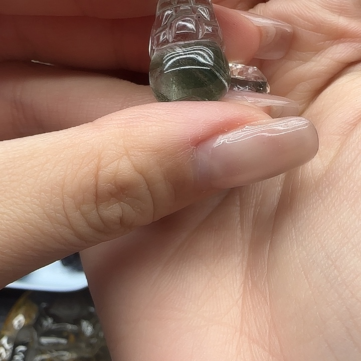 董***姐未镶嵌珠宝半成品水晶绿幽灵貔貅（董小姐姐）