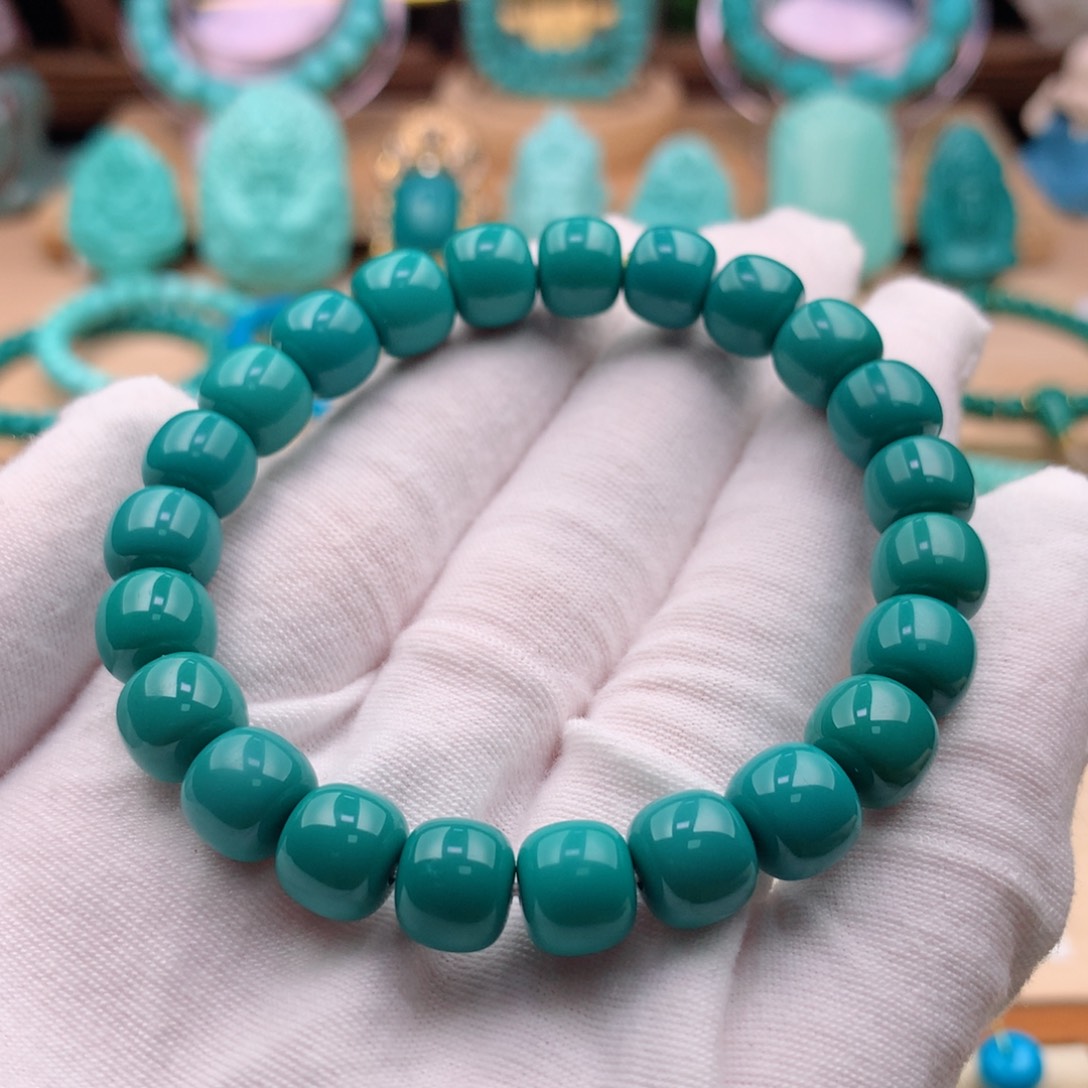 绿松石珠宝奇石未镶嵌9.3mm