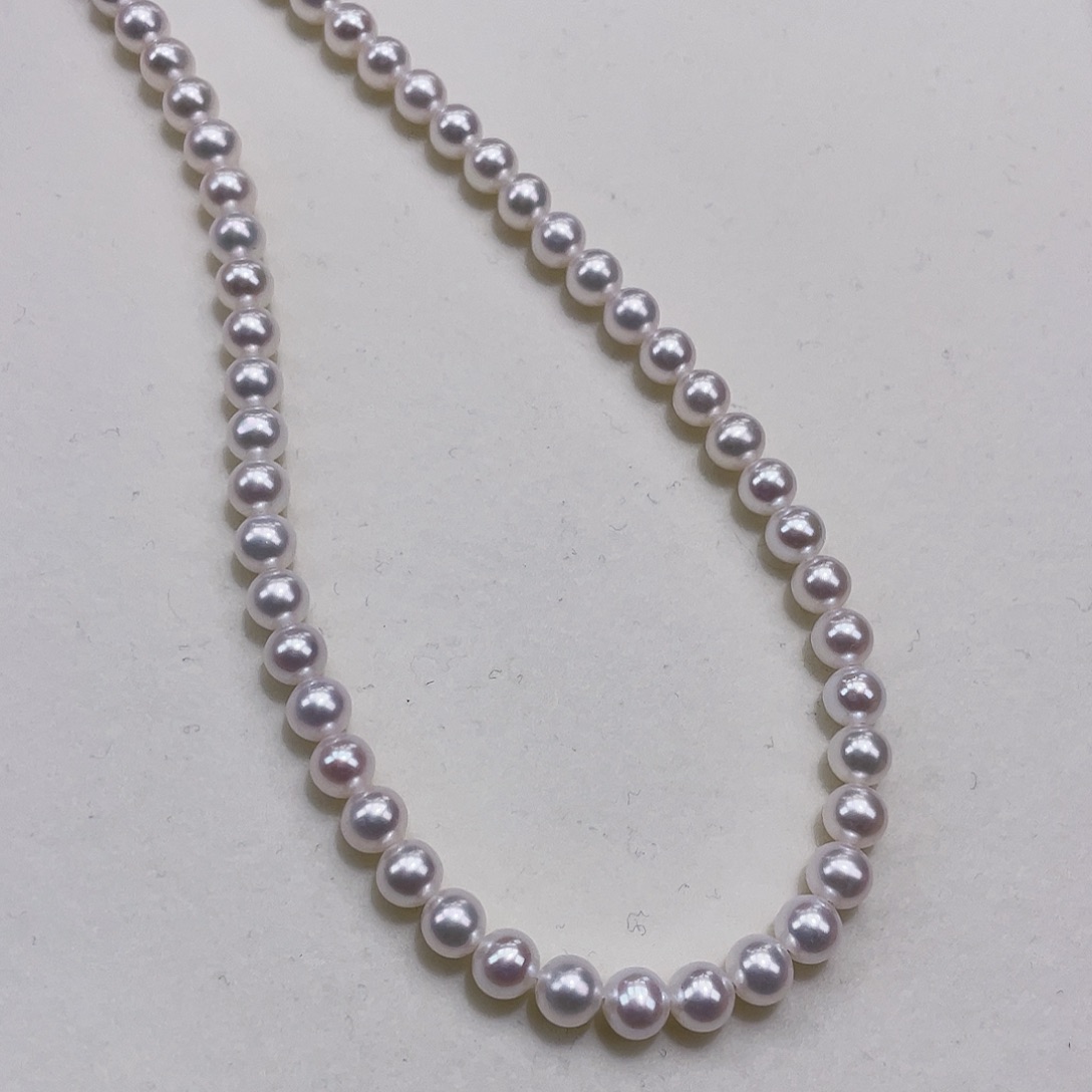 淡水珍珠颈饰银S925镶嵌5.5-6mm正圆冷光无暇巨亮毕业