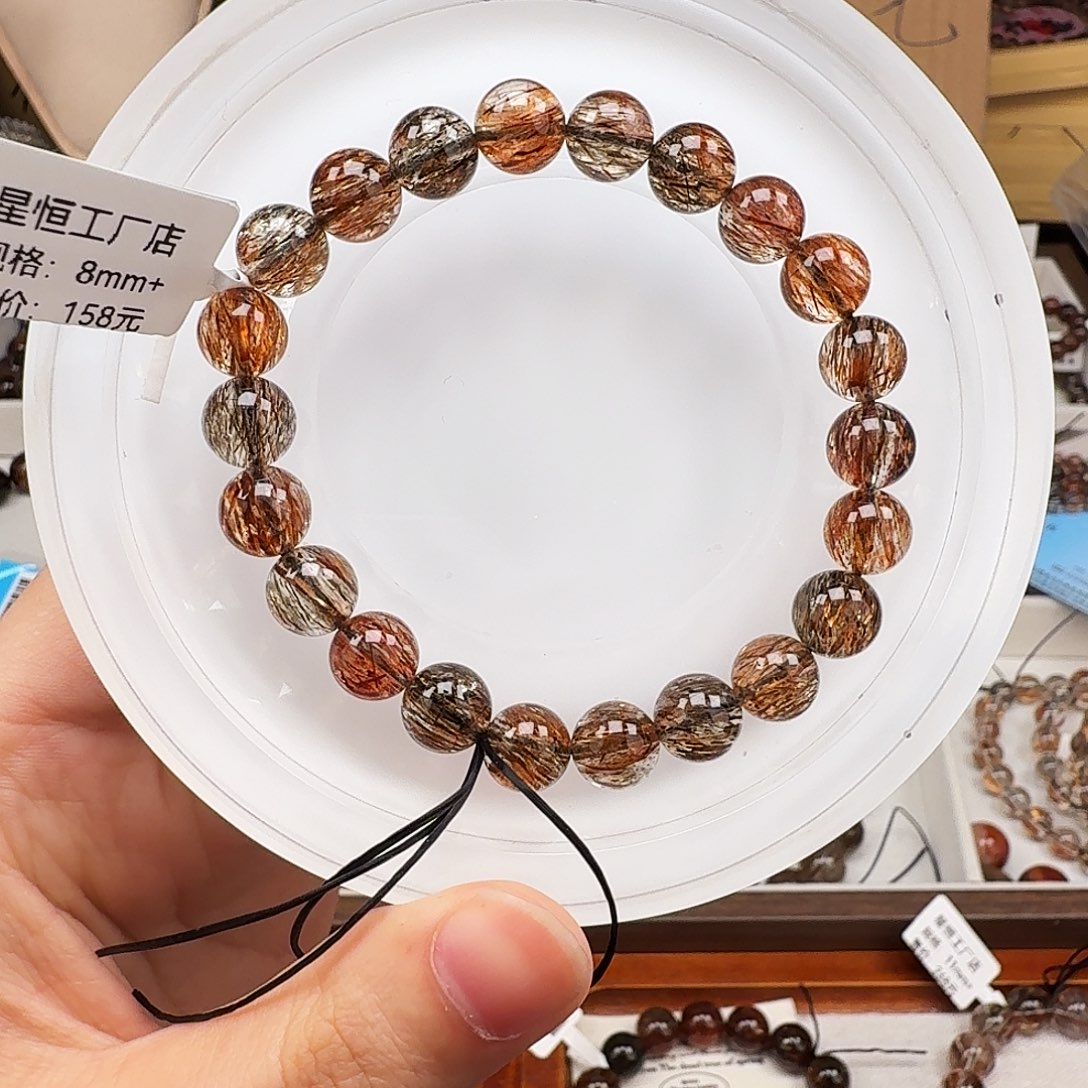 未镶嵌水晶手链天然水晶黑金超七直播间链接