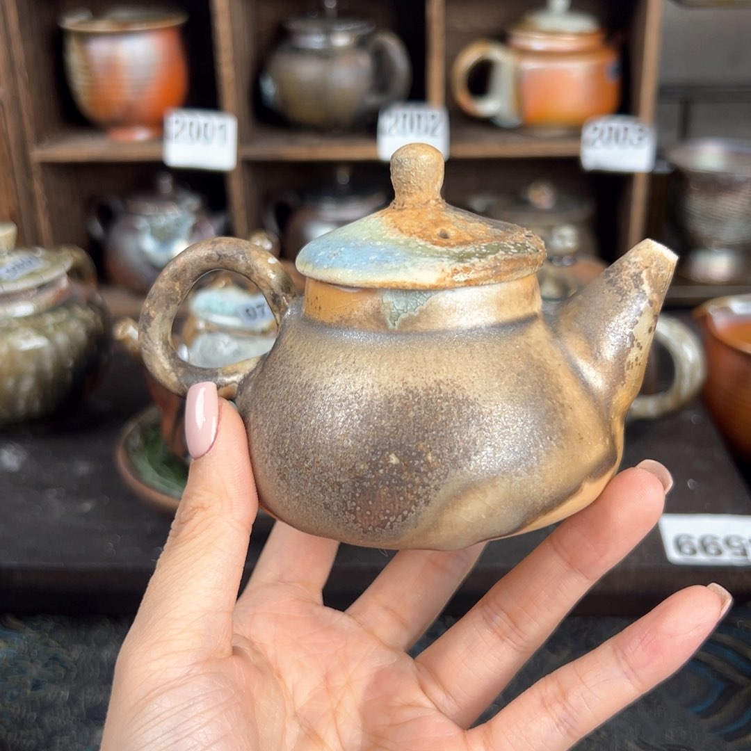 杯柴烧茶器中白壶