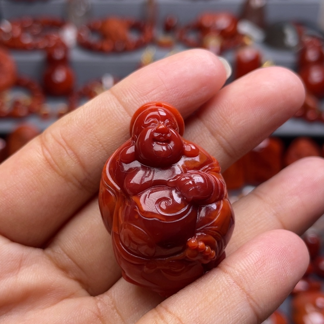 南红玛瑙未镶嵌珠宝奇石笑佛