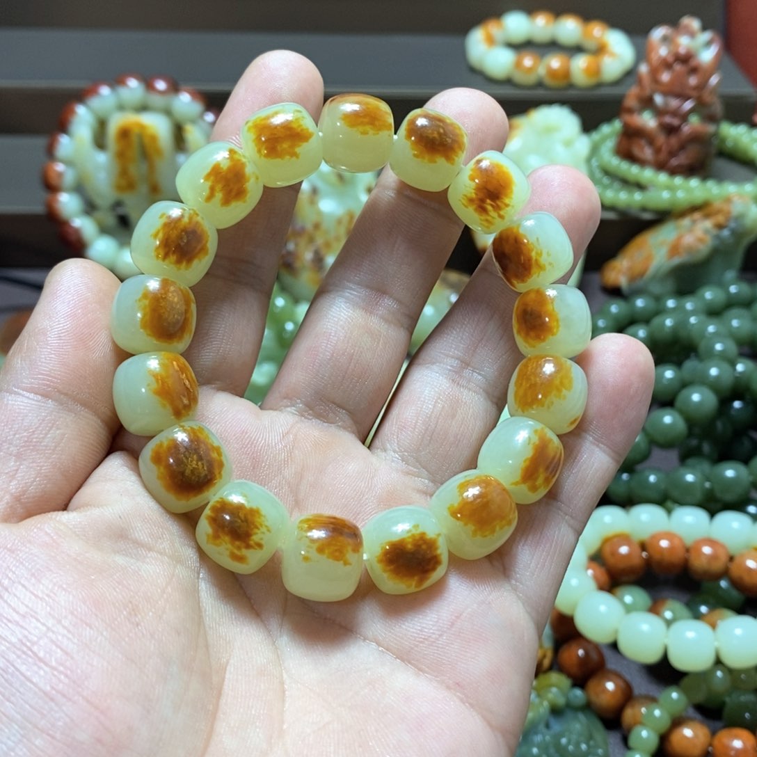 和田玉手串卡13未镶嵌阿*