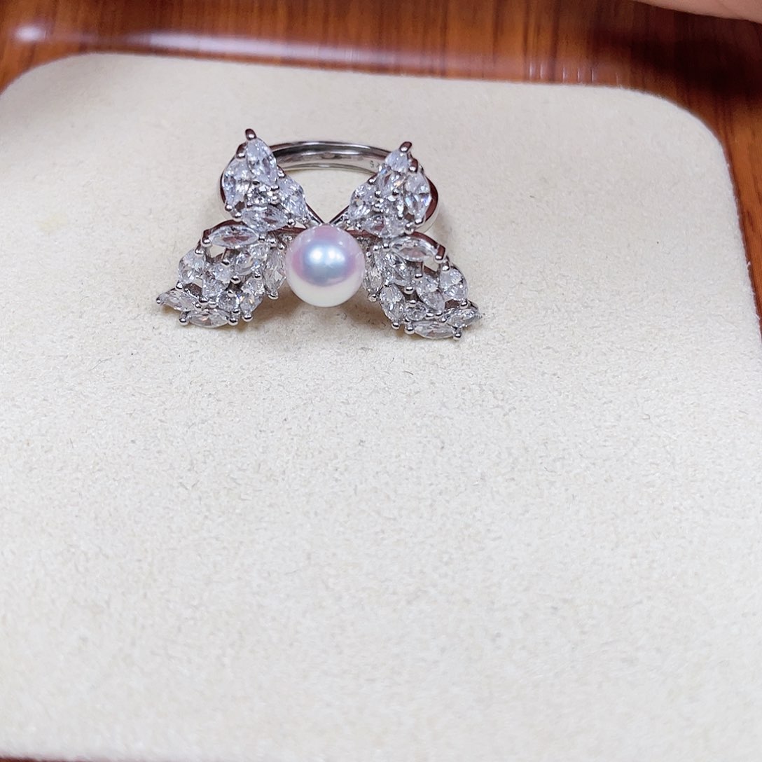 海水珍珠戒指银S925镶嵌