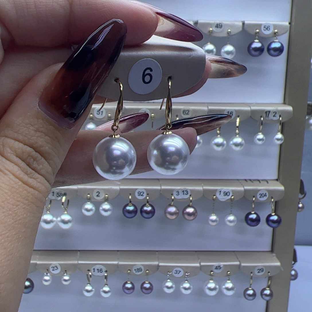 淡水珍珠耳饰18K金镶嵌