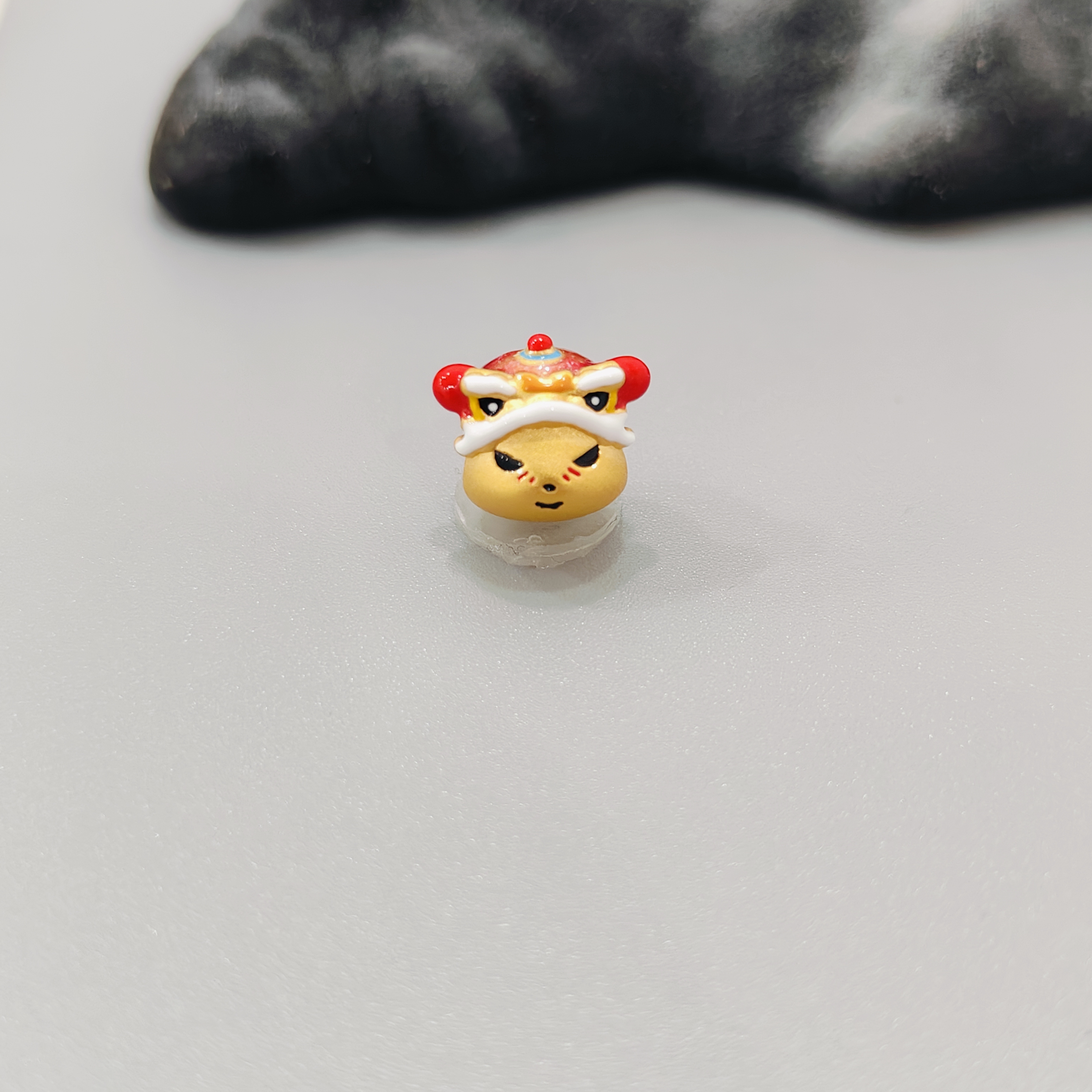 【珺铺黄金】足金999醒狮帽巴库3D硬金转运珠饰品