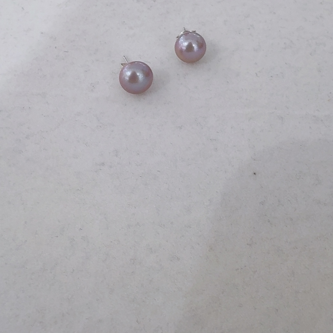 淡水珍珠银S925镶嵌耳饰