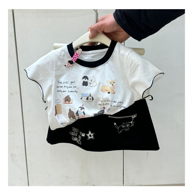 AC322~KKAA·25夏~撞色花边T恤68376