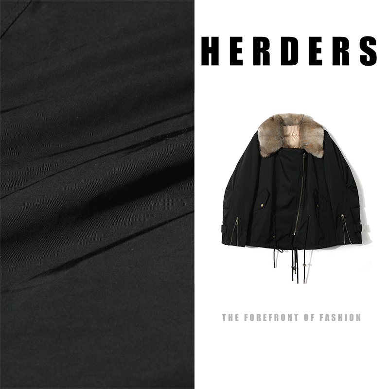HERDERS 短款翻领青根貂羽绒服 257520
