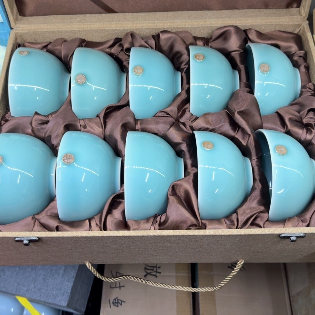 龙泉青瓷茶具微瑕6511