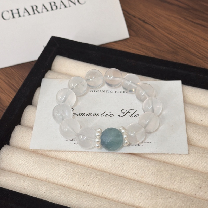 X2657奶白晶绿萤石手链高端轻奢手串多样性发一