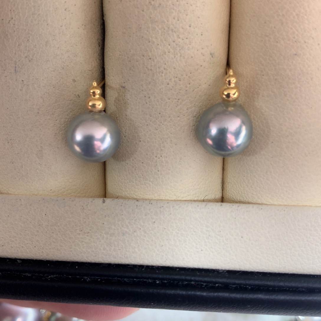 海水珍珠耳饰18K金镶嵌