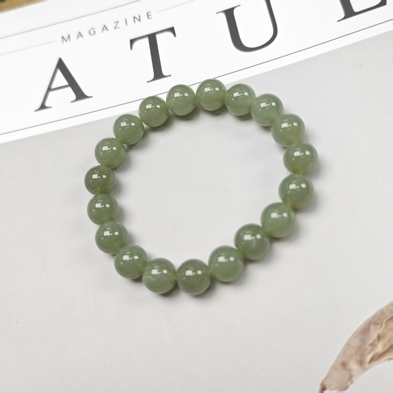 【伊人】和田玉且末蓝素圈圆珠手链9+(多样发其一) SS120