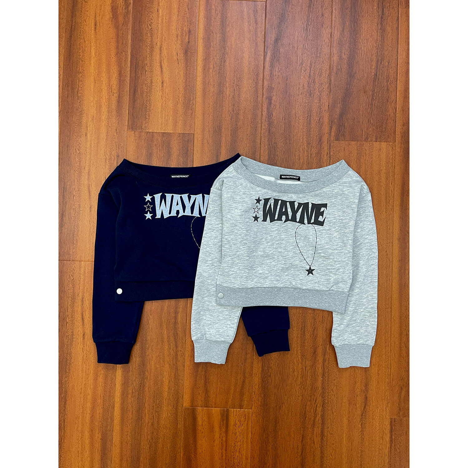 19studio WAYNEPRINCE 一字肩长袖T恤