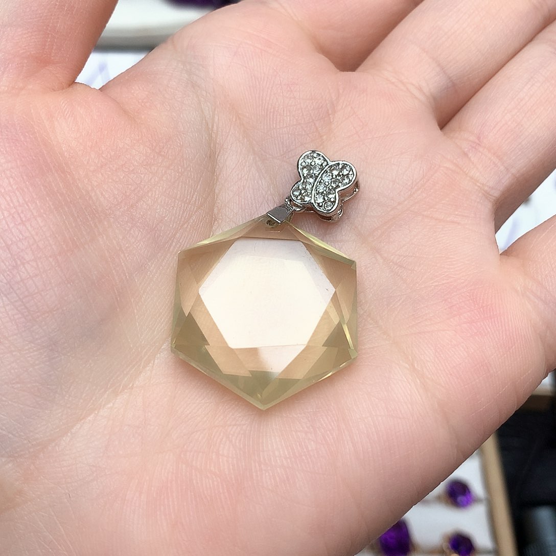 星星吊坠孤品未镶嵌黄晶