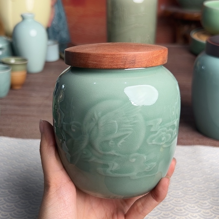 龙泉云间青瓷小米茶器