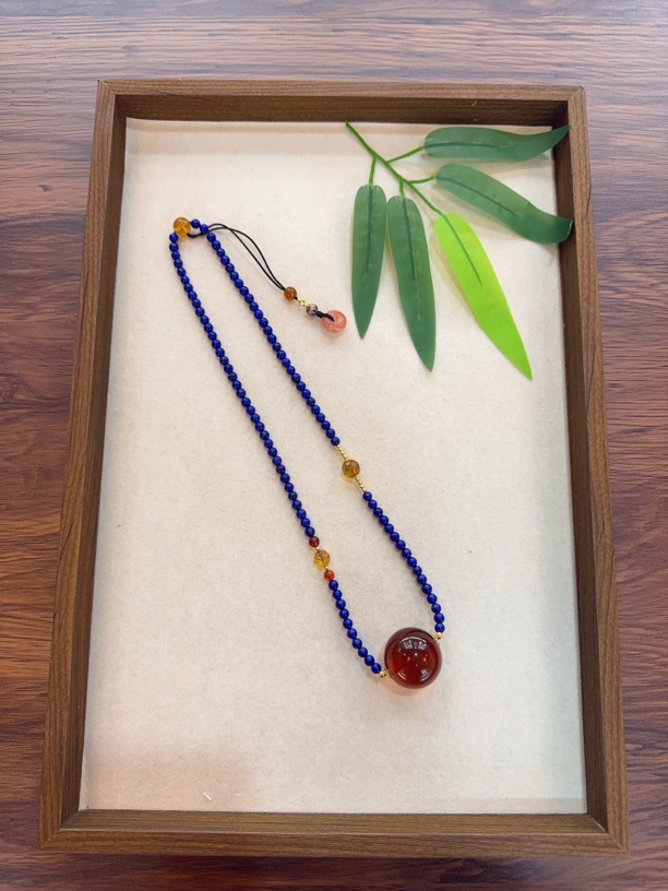 天然原矿缅甸琥珀精致时尚项链