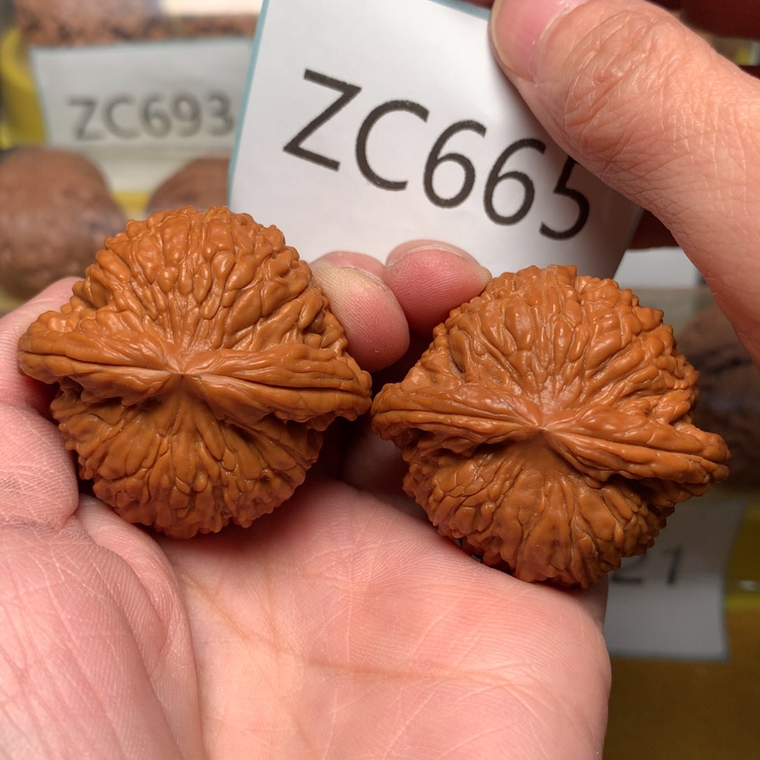 文玩核桃把件红皮球白42