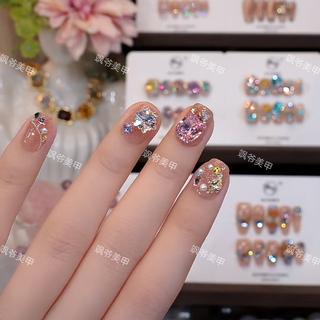 【爆闪圣诞】-SAYE飒爷手工美甲-可重复佩戴-掉钻包补-送工具包