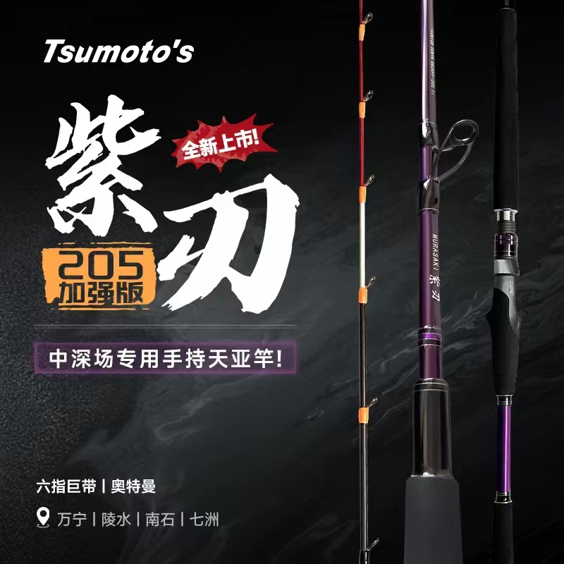 紫刃天亚竿TENYA刀鱼白带鱼第二代全新钛合金竿稍海南船钓加强版