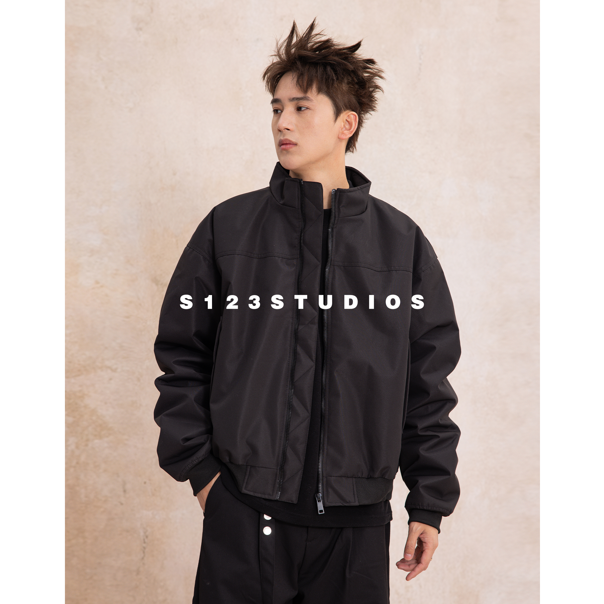 S123 90白鸭绒 三防立领羽绒服男冬季高街保暖飞行员夹克外套