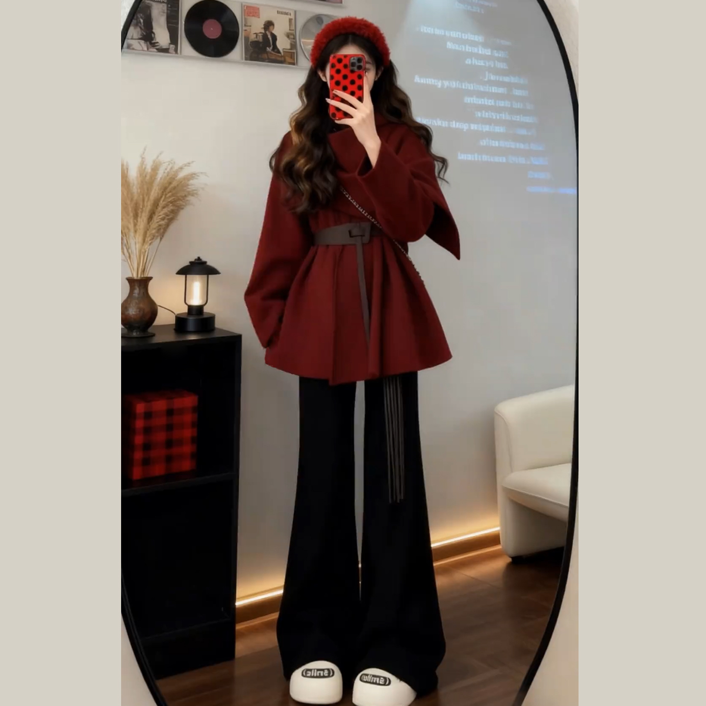 圣诞穿搭红色斗篷毛衣外套女秋冬季2025新爆款巨好看针织开衫上衣