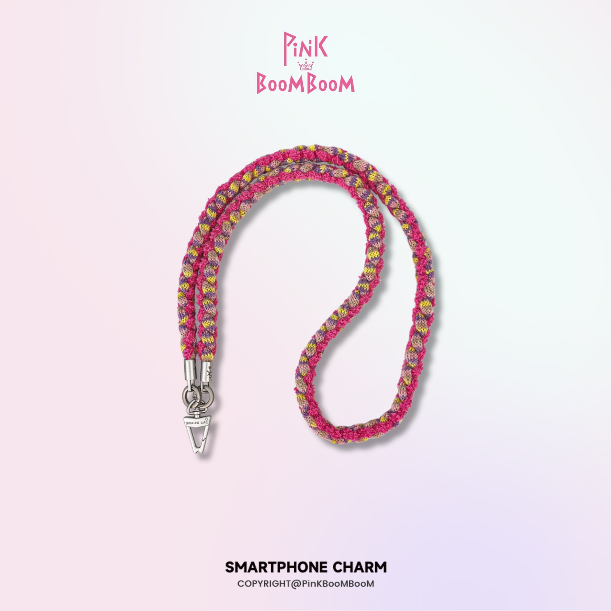 PinKBooM罗素手机挂绳女款时尚斜挎长款网红手工编织手机链毛茸茸