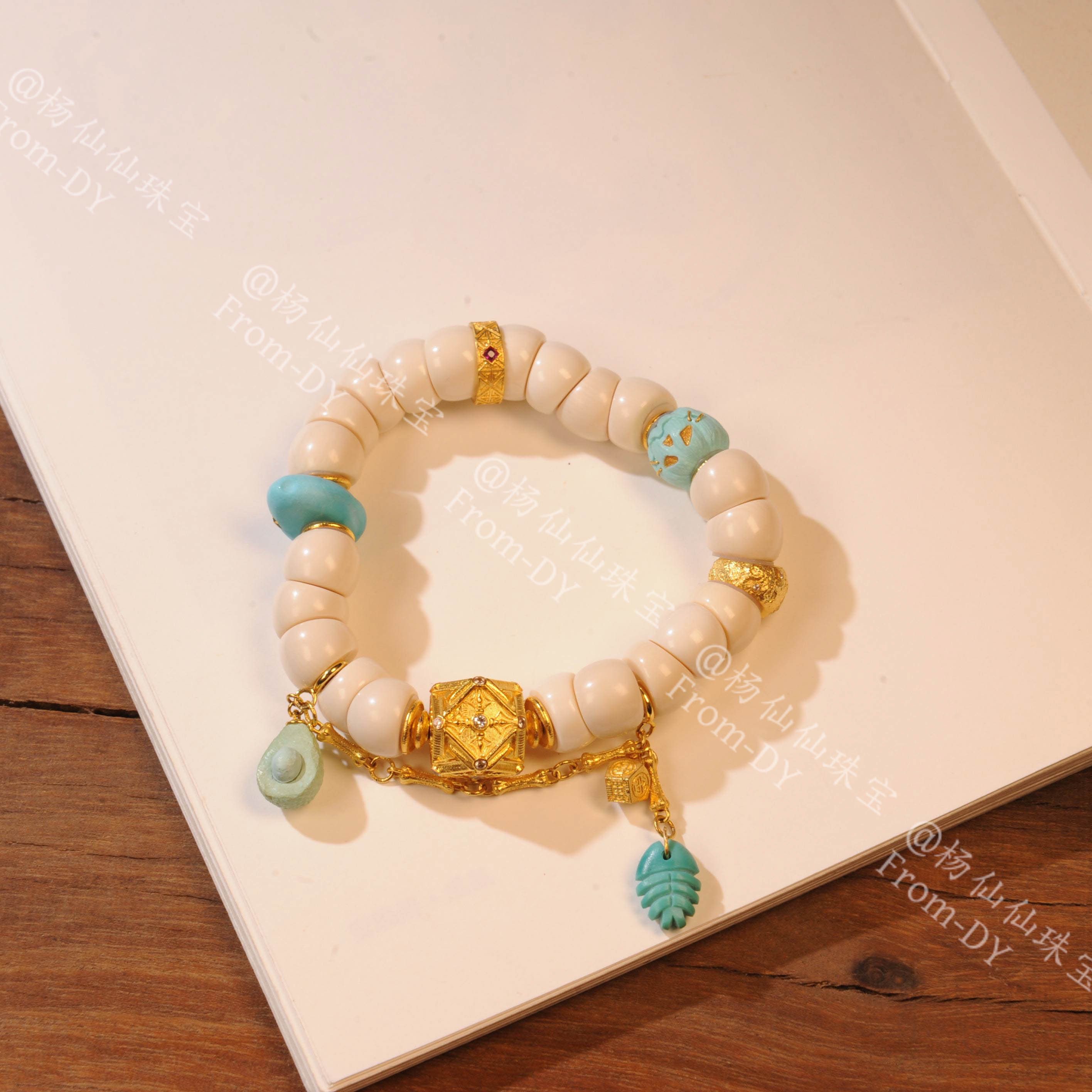 【杨仙仙珠宝】猛犸牙多宝手串（9.5mm+）- X1462自发