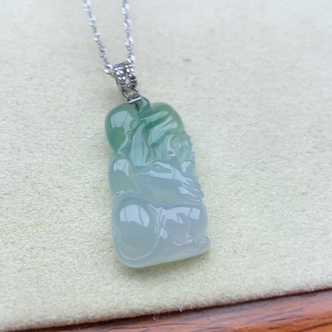 翡翠银S925镶嵌颈饰吊坠36