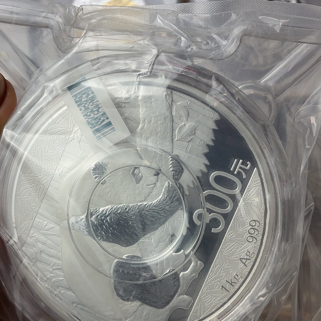 纯银2016年公斤银猫原盒证