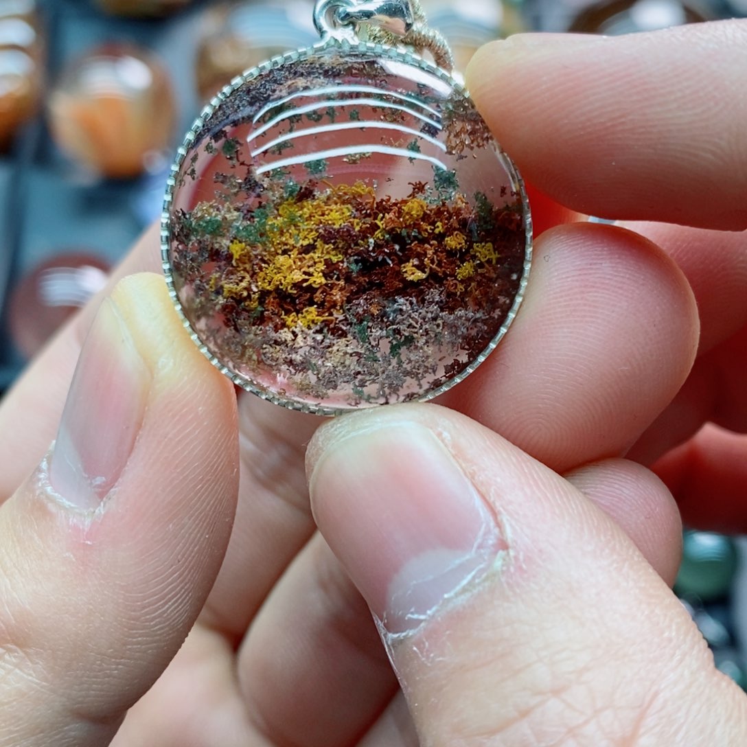 水晶颈饰银S925镶嵌水晶颈饰吊坠