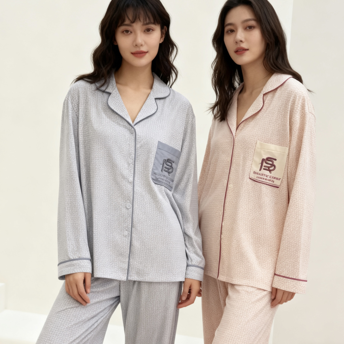 睡衣女春秋长袖棉 套装 