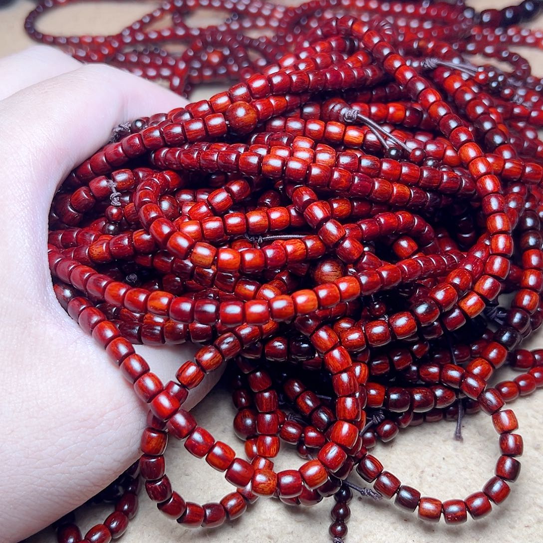 小叶紫檀手串/手链56直切108龙鳞金星