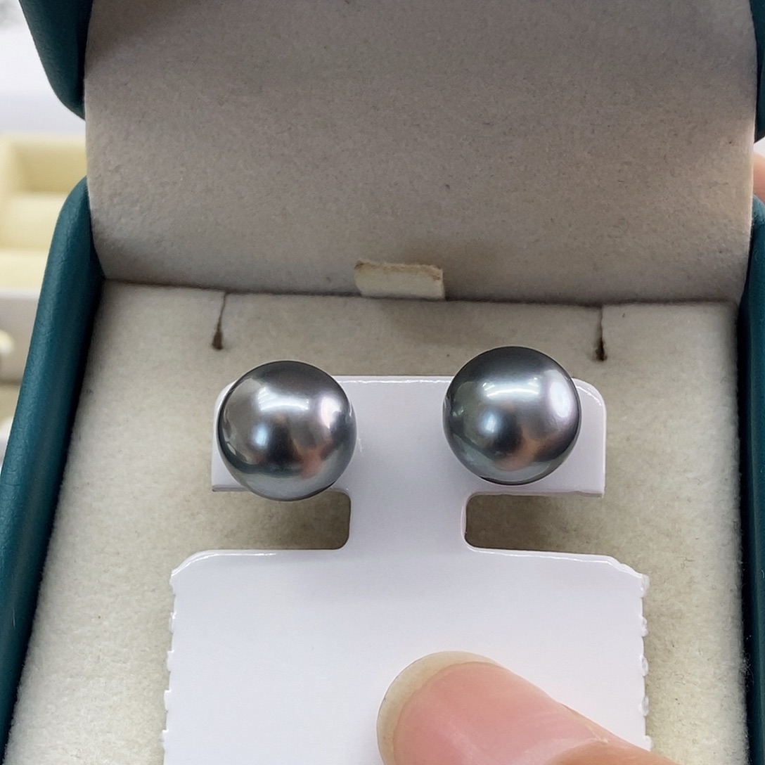 耳饰银S925镶嵌海水珍珠