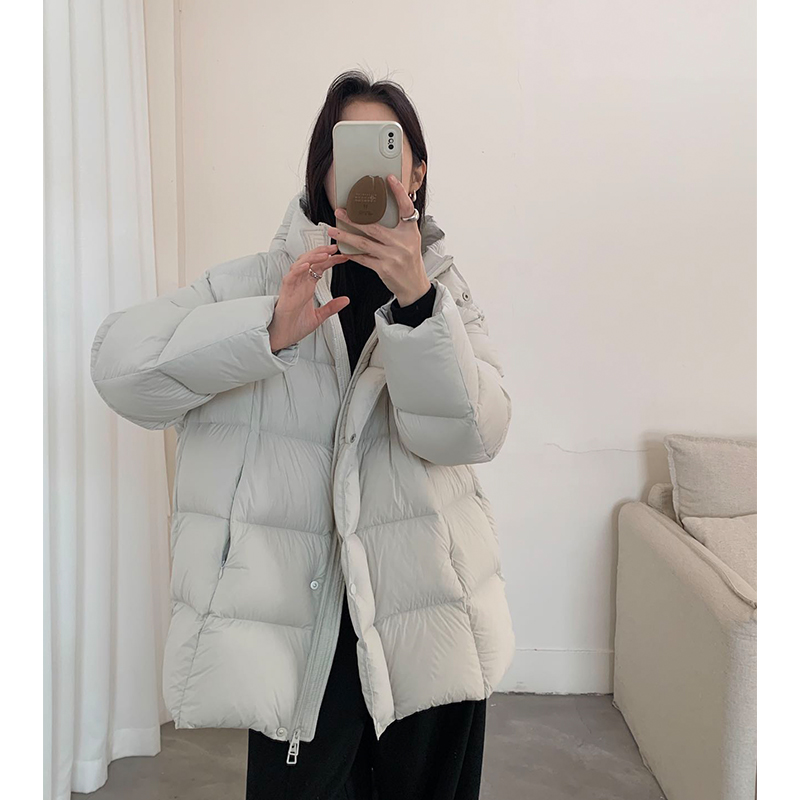 【LiX】中长款连帽90白鸭绒宽松泡芙羽绒服2025冬季新款女士外套