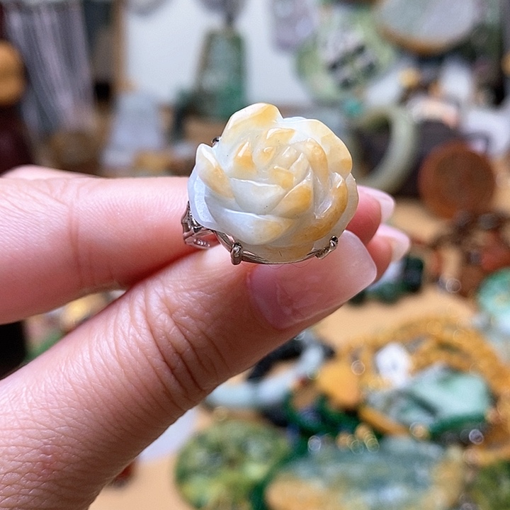 翡翠戒指银S925镶嵌戒指3