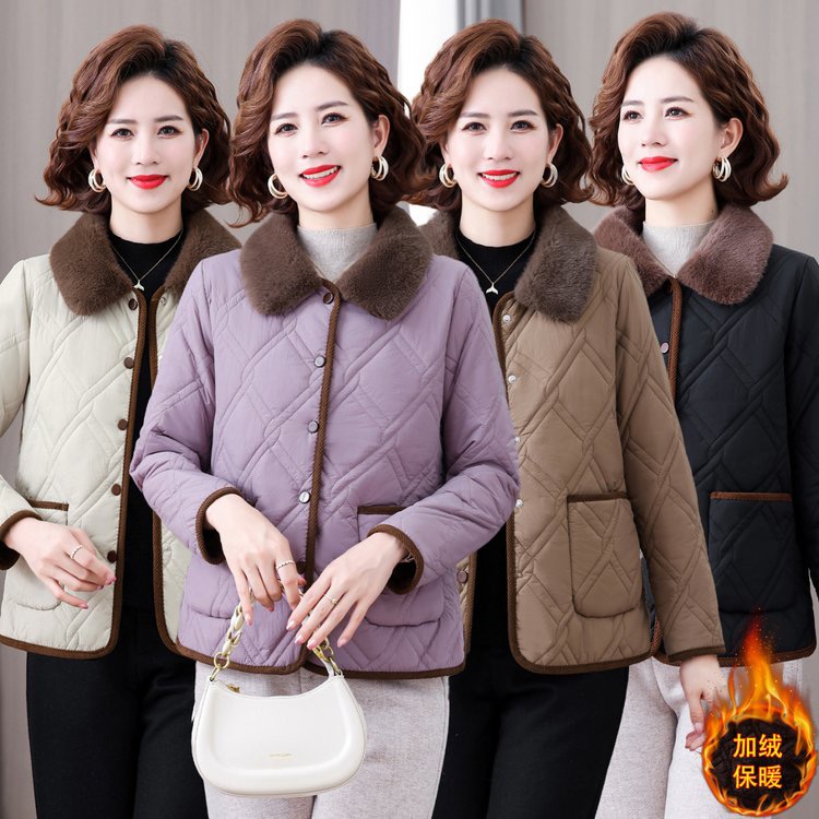 新款妈妈装时尚休闲棉衣高级