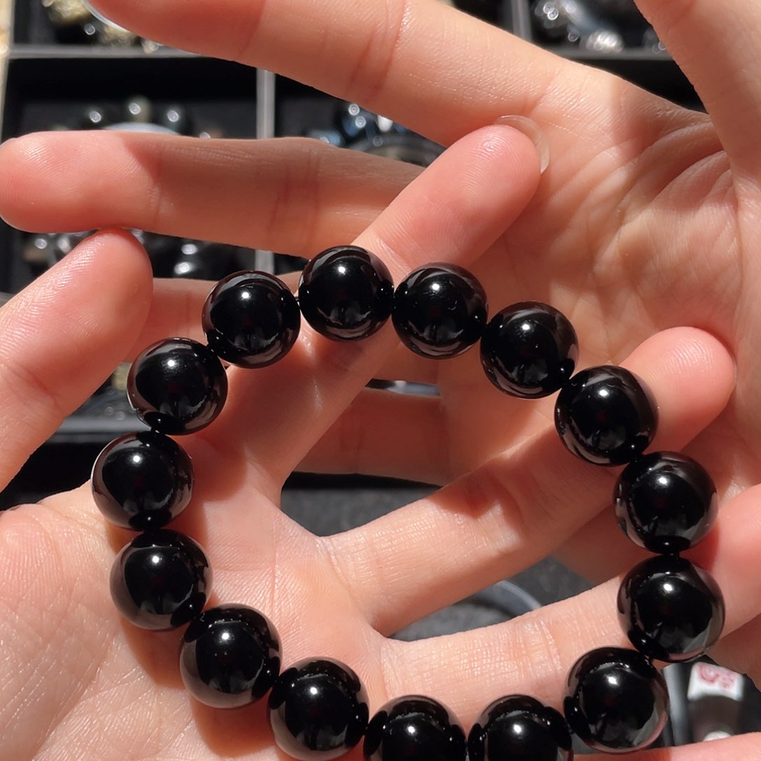 黑曜岩未镶嵌手串易**水