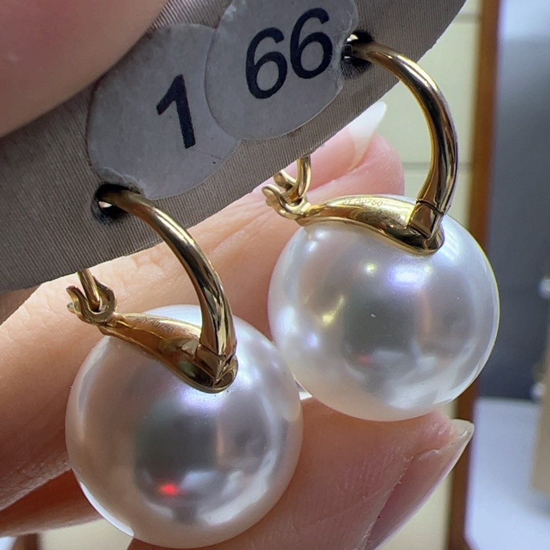 淡水珍珠耳饰18K金镶嵌