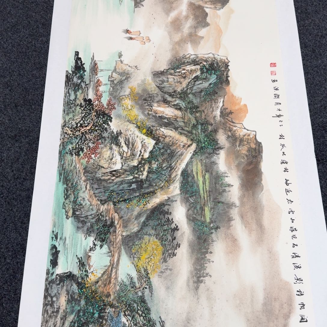 国画国画作品纯手绘山水花鸟
