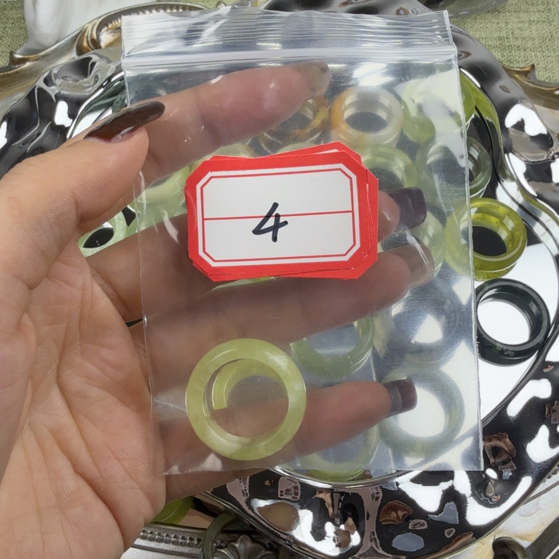 蛇纹石玉合金戒指4