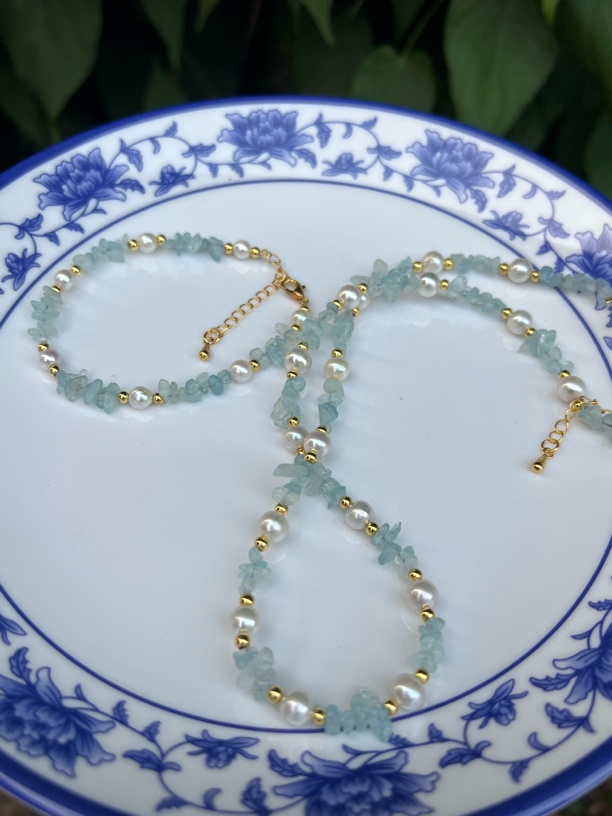 【月月家】P043原创海蓝宝设计款手链 多样性发其一